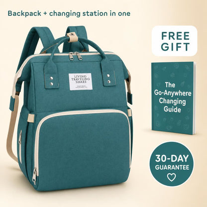 Wayfold diaper backpack with changing station, free guide and 30-day guarantee